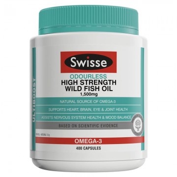 Swisse Odourless High Strength Wild Fish Oil 1500mg 高强度无味鱼油 400粒