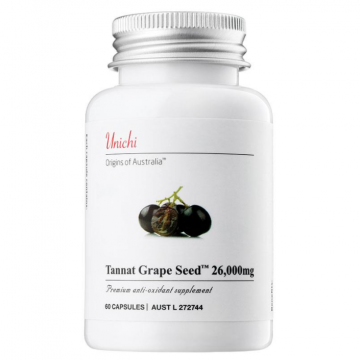 Unichi tannat grape seed 26000mg 丹拿葡萄籽精华胶囊 60粒 （高含量花青素/抗氧化/提亮肤色）
