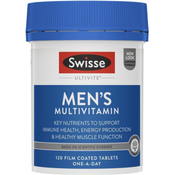 Swisse Men's Ultivite Multivitamin 斯维诗男士多种综合复合维生素 男士多维男性多维 120片