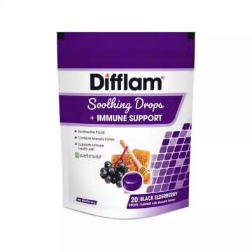 Difflam舒缓喉咙滴剂 +免疫支持 黑接骨木 20滴 